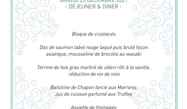 La Maison du Bassin - Menu de fin d'année 